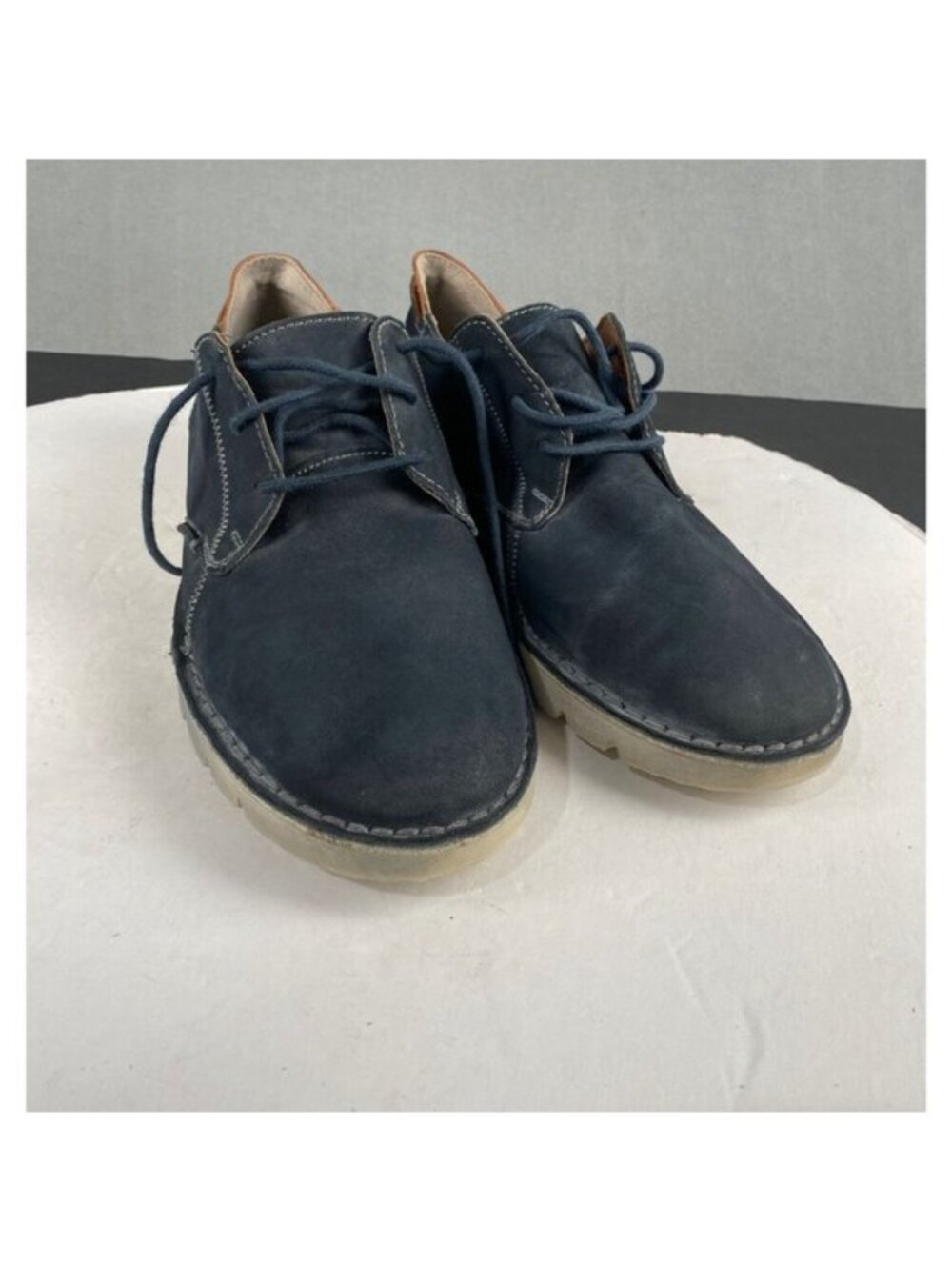 Roan Bed Stu Mens 10.5 Heaton Sneaker Shoe Distressed Navy Leather Casual LaceUp